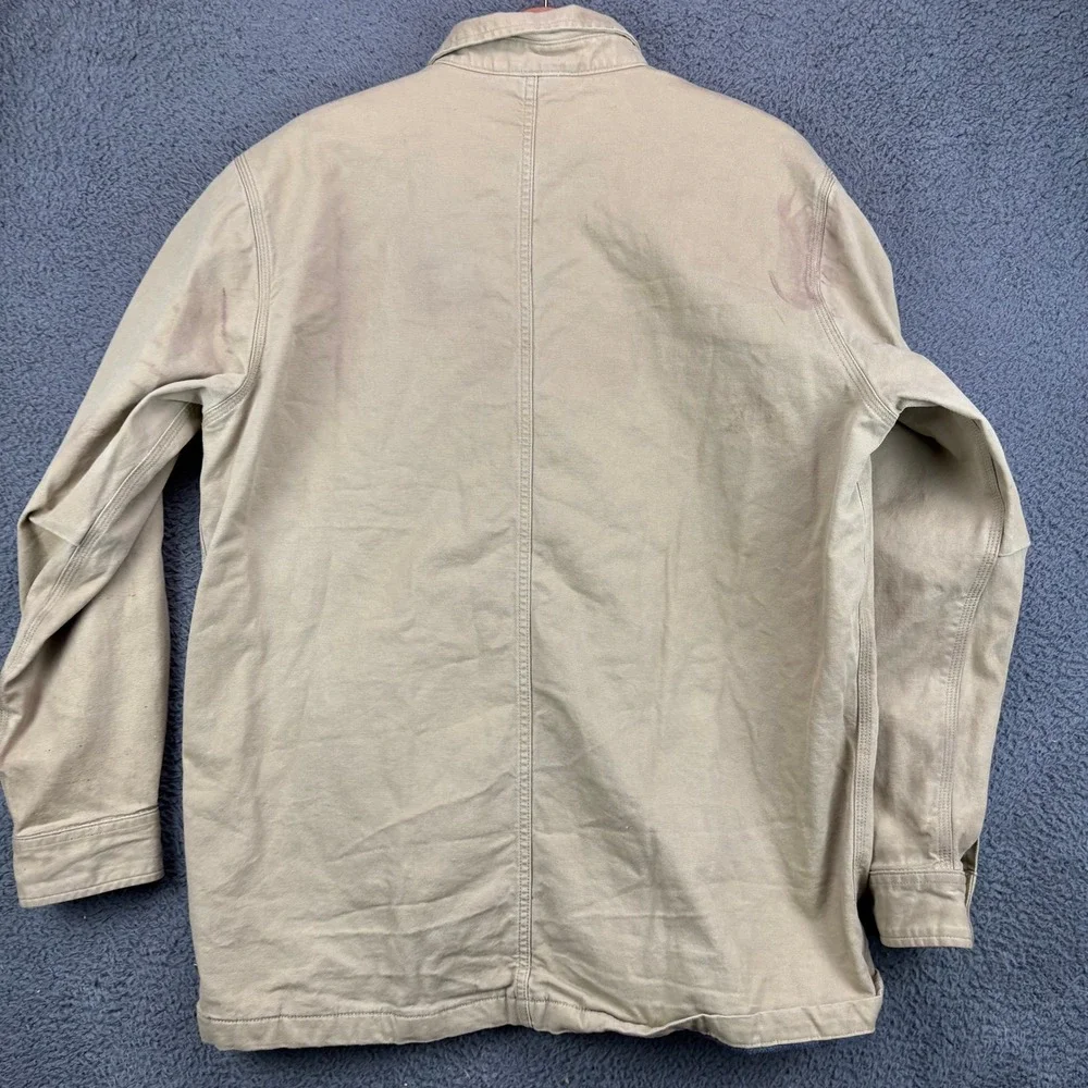 Carhartt Mens Tan‎ Duck Canvas Snap Front Shirt Jacket Large Tan L S121